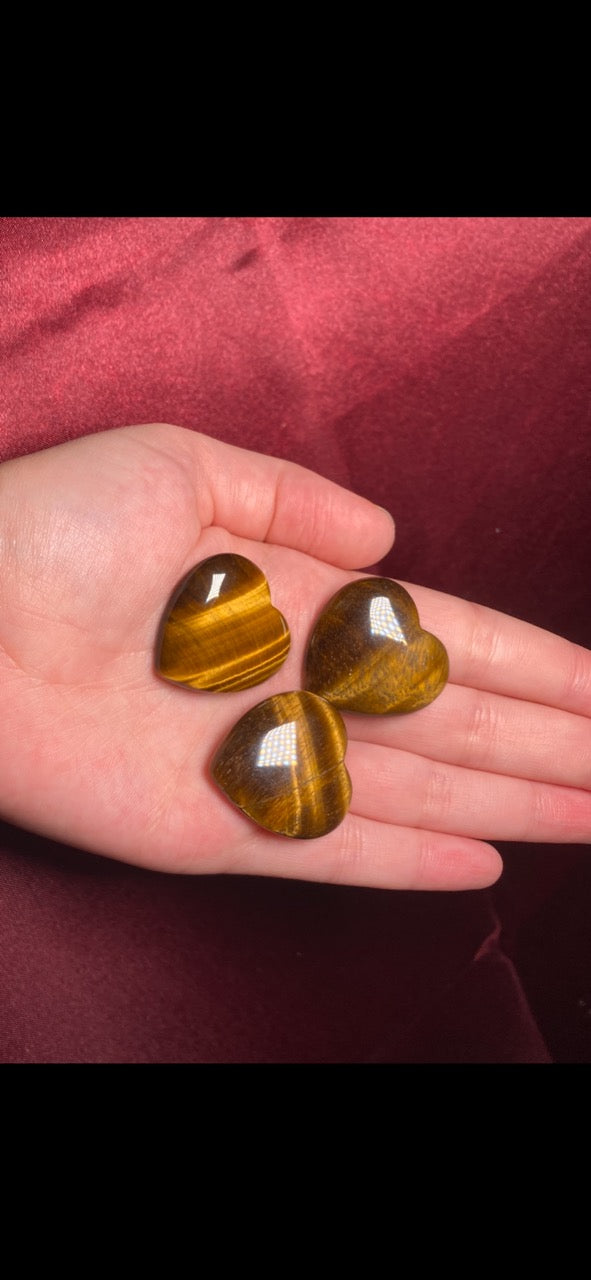 Small Tiger Eye Heart Carving