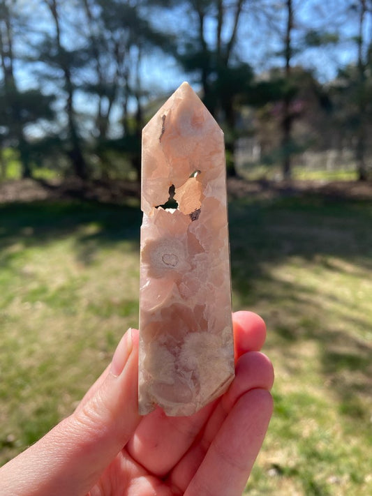 Druzy Flower Agate Tower