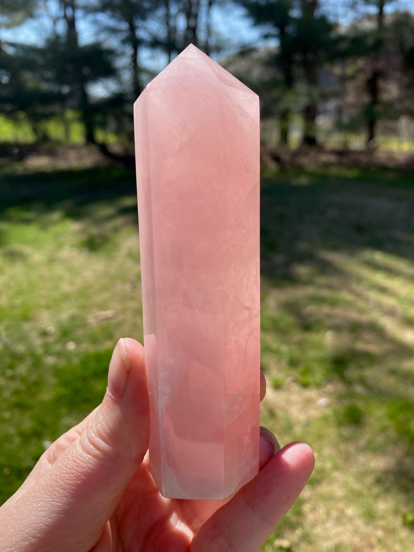 Large Rose Quartz Tower