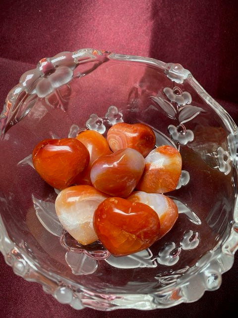 Medium Carnelian Heart Carving