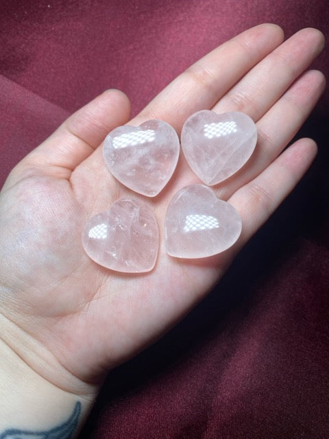 Small Rose Quartz Heart Carving