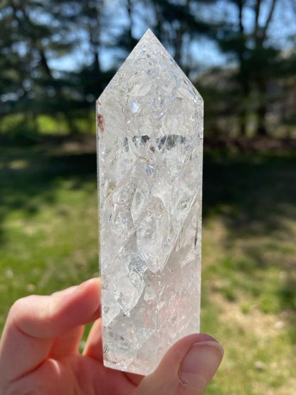 Large Crackle Quartz Tower