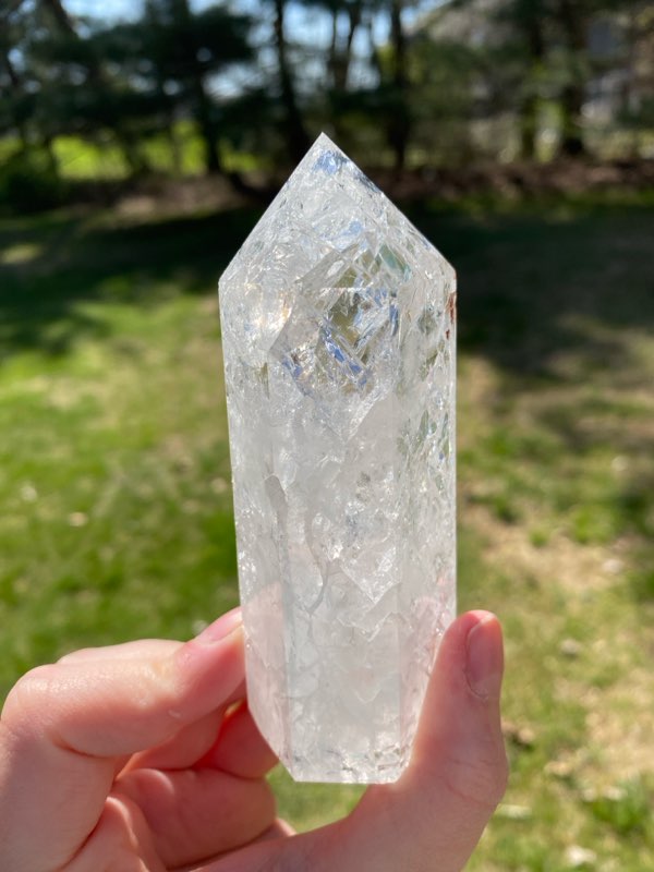 Large Crackle Quartz Tower