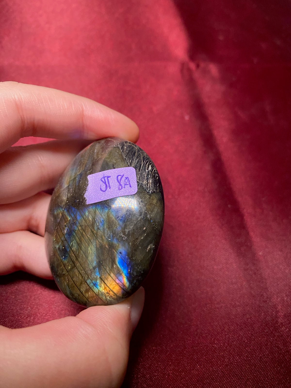 Labradorite Palm Stone 8A- Reduced Price