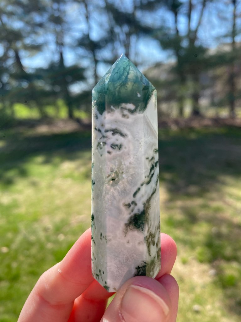 Small Moss Agate Tower