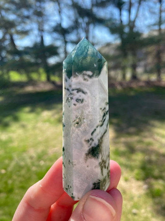 Small Moss Agate Tower