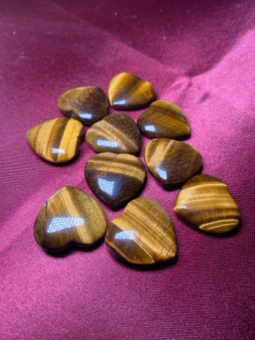 Small Tiger Eye Heart Carving